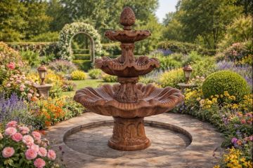 3 Tier Pineapple Concrete Water Fountain